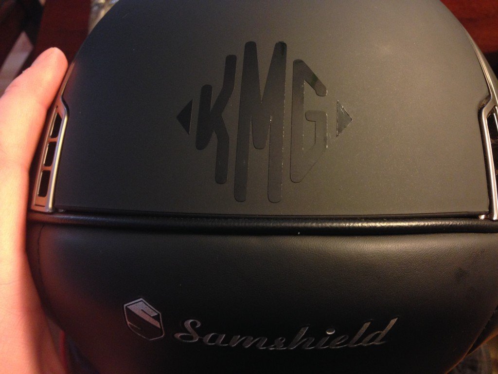 Get a cool helmet monogram like this one from Relatively Stable!